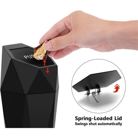 Car Trash Can Cup Holder, 2 Pack Mini Trash Can with Lid, Car Accessories - Picture 6 of 7